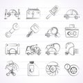 Car service maintenance icons