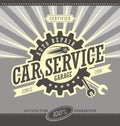 Car service retro banner design concept Royalty Free Stock Photo