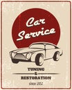 Car service retro poster Royalty Free Stock Photo