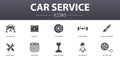 Car service simple concept icons set