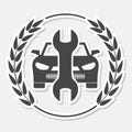 Car service vector icon, Auto repair icon sticker Royalty Free Stock Photo