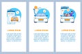 Car Service Vertical Flat Banner Set. Commercial. Royalty Free Stock Photo