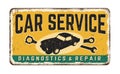 Car service vintage rusty metal sign Royalty Free Stock Photo