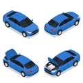 Car Service 2x2 Isometric Icons