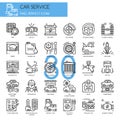 Car serviec , thin line icons set