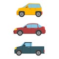 set of Various Cars Vector. City cars, sedans, sport cars