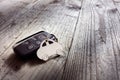 Car shape keyring and keyless entry remote Royalty Free Stock Photo