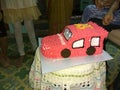 CAR SHAPED CAKE Royalty Free Stock Photo