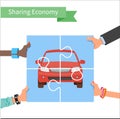 Car share concept. Sharing economy and