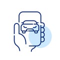 Car sharing app. Looking for vehicle location. Pixel perfect, editable stroke