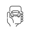 Car sharing app. Looking for vehicle location. Pixel perfect icon