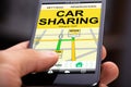Car Sharing Application On Mobile Screen Royalty Free Stock Photo
