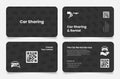 Car sharing automobile rental service business card set vector illustration