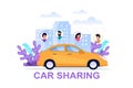 Car Sharing Banner. Economy Transport Concept.