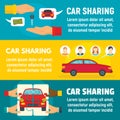 Car sharing banner set, flat style