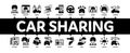 Car Sharing Business Minimal Infographic Banner Vector