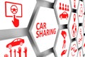 CAR SHARING concept cell background Royalty Free Stock Photo