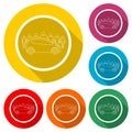 Car Sharing icon, Car sharing Symbol, color icon with long shadow Royalty Free Stock Photo