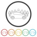 Car Sharing icon, Car sharing Symbol, 6 Colors Included Royalty Free Stock Photo