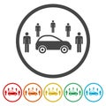 Car Sharing icon, Car sharing Symbol, 6 Colors Included Royalty Free Stock Photo