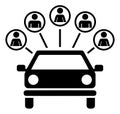 Car Sharing Icon with group