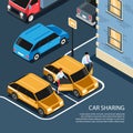 Car Sharing Isometric Composition Royalty Free Stock Photo