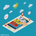 Car sharing isometric vector concept Royalty Free Stock Photo