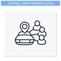 Car sharing line icon. Editable illustration