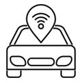 Car sharing location wifi pin pointing positioning access icon
