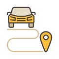 Car Sharing Ride vector Route concept colored icon or sign