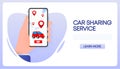 Car sharing service. Share automobile for commuting. Vector illustration. Royalty Free Stock Photo