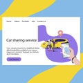 Car sharing service web page landing Royalty Free Stock Photo