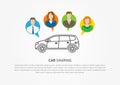 Car sharing vector illustration