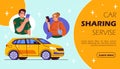 Car sharing vector poster