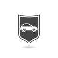 Car shield graphic icon with shadow