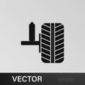 Car Shock Absorber And Wheel illustration icon on gray background