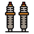 Car shock absorbers icon color outline vector Royalty Free Stock Photo