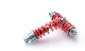 car shock absorbers with red spring Royalty Free Stock Photo