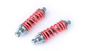 car shock absorbers with red spring Royalty Free Stock Photo