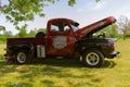 car show in the Country Heritage Park, amazing front view of classic vintage car