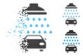 Dissolving Pixelated Halftone Car Shower Icon