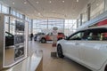 Car in showroom of dealership Toyota in Nizhny Novgorodcity in 2018