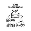 Car Showroom Vector Concept Black Illustration