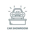 Car showroom vector line icon, linear concept, outline sign, symbol Royalty Free Stock Photo