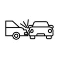 car side crash icon linear logo mark in black and white Royalty Free Stock Photo