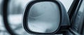 Car side mirror view with winter condensation Royalty Free Stock Photo