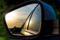 car side view mirror on the road Royalty Free Stock Photo