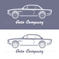 Car silhouette on Light slate gray background. Royalty Free Stock Photo