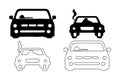 Car silhouette vector, car line art vector Royalty Free Stock Photo