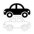 Car silhouette vector, car line art vector, car logo Royalty Free Stock Photo